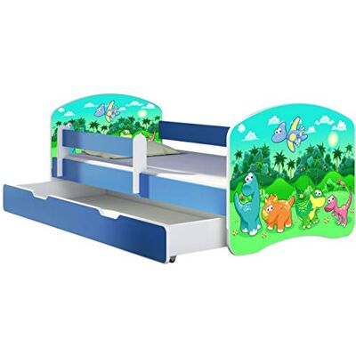 ACMA Lit Enfant Junior TIROIR Matelas sommier Gratuite Bleu Meubles pour Enfants II (30 Dinosaures, 140 x 70 cm + tiroir) - Publicité ACMA Lit Enfant Junior TIROIR Matelas sommier Gratuite Bleu Meubles pour Enfants II (30 Dinosaures, 140 x 70 cm + tiroir) - Publicité
