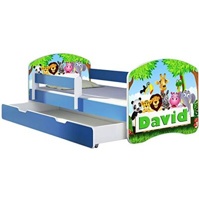 ACMA Lit Enfant Junior TIROIR Matelas sommier Gratuite Bleu Meubles pour Enfants II (01N Le prénom Zoo, 160 x 80 cm + tiroir) - Publicité ACMA Lit Enfant Junior TIROIR Matelas sommier Gratuite Bleu Meubles pour Enfants II (01N Le prénom Zoo, 160 x 80 cm + tiroir) - Publicité