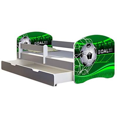 ACMA Lit Enfant Junior TIROIR Matelas sommier Gratuite Gris Meubles pour Enfants II (14 Goal, 140 x 70 cm + tiroir) - Publicité ACMA Lit Enfant Junior TIROIR Matelas sommier Gratuite Gris Meubles pour Enfants II (14 Goal, 140 x 70 cm + tiroir) - Publicité