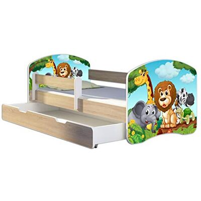 ACMA Lit Enfant Junior TIROIR Matelas Gratuite CHÊNE Sonoma II (02 Petits Animaux, 180 x 80 cm + tiroir) - Publicité ACMA Lit Enfant Junior TIROIR Matelas Gratuite CHÊNE Sonoma II (02 Petits Animaux, 180 x 80 cm + tiroir) - Publicité