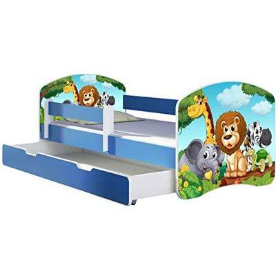 ACMA Lit Enfant Junior TIROIR Matelas sommier Gratuite Bleu Meubles pour Enfants II (02 Petits Animaux, 140 x 70 cm + tiroir) - Publicité ACMA Lit Enfant Junior TIROIR Matelas sommier Gratuite Bleu Meubles pour Enfants II (02 Petits Animaux, 140 x 70 cm + tiroir) - Publicité