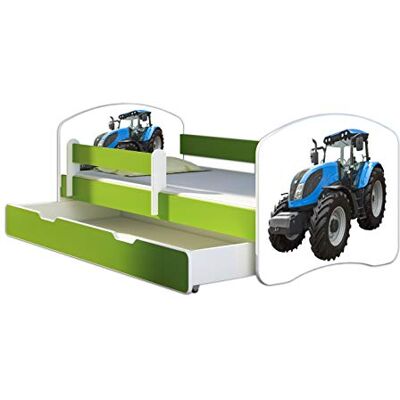 ACMA Lit Enfant Junior TIROIR Matelas sommier Gratuite Vert Meubles pour Enfants II (42 Tracteur, 140 x 70 cm + tiroir) - Publicité ACMA Lit Enfant Junior TIROIR Matelas sommier Gratuite Vert Meubles pour Enfants II (42 Tracteur, 140 x 70 cm + tiroir) - Publicité