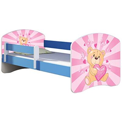 ACMA Lit Enfant Junior TIROIR Matelas sommier Gratuite Bleu Meubles pour Enfants II (10 Nounours cœur Rose, 140 x 70 cm) - Publicité ACMA Lit Enfant Junior TIROIR Matelas sommier Gratuite Bleu Meubles pour Enfants II (10 Nounours cœur Rose, 140 x 70 cm) - Publicité