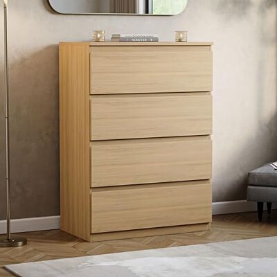 Vida Designs - Denver - Pin - 4 Tiroirs - Commode - Publicité Vida Designs - Denver - Pin - 4 Tiroirs - Commode - Publicité