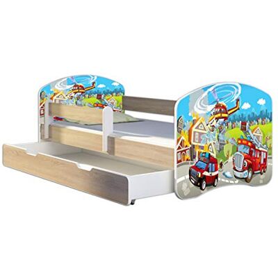 ACMA Lit Enfant Junior TIROIR Matelas Gratuite CHÊNE Sonoma II (36 Sapeurs Pompiers, 160 x 80 cm + tiroir) - Publicité ACMA Lit Enfant Junior TIROIR Matelas Gratuite CHÊNE Sonoma II (36 Sapeurs Pompiers, 160 x 80 cm + tiroir) - Publicité