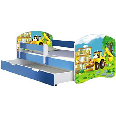 ACMA Lit Enfant Junior TIROIR Matelas sommier Gratuite Bleu Meubles pour Enfants II (20 Pelleteuse, 160 x 80 cm + tiroir) - Publicité ACMA Lit Enfant Junior TIROIR Matelas sommier Gratuite Bleu Meubles pour Enfants II (20 Pelleteuse, 160 x 80 cm + tiroir) - Publicité