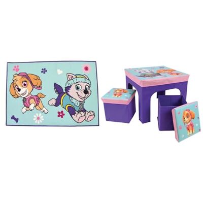 Fun House Pack Pat'Patrouille Fille Contenant Un Tapis et Une Table avec 2 tabourets de Rangement Licence Officielle Collection Chambre Pat Patrouille Dès 36 Mois - Publicité Fun House Pack Pat'Patrouille Fille Contenant Un Tapis et Une Table avec 2 tabourets de Rangement Licence Officielle Collection Chambre Pat Patrouille Dès 36 Mois - Publicité