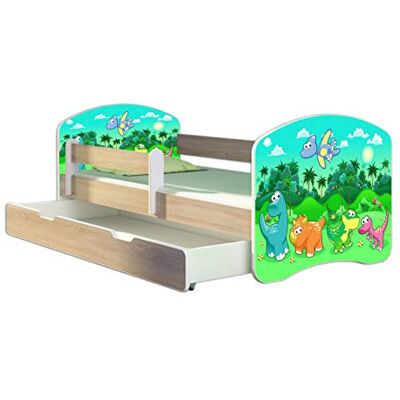 ACMA Lit Enfant Junior TIROIR Matelas Gratuite CHÊNE Sonoma II (30 Dinosaures, 180 x 80 cm + tiroir) - Publicité ACMA Lit Enfant Junior TIROIR Matelas Gratuite CHÊNE Sonoma II (30 Dinosaures, 180 x 80 cm + tiroir) - Publicité