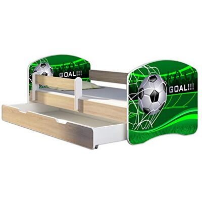ACMA Lit Enfant Junior TIROIR Matelas Gratuite CHÊNE Sonoma II (14 Goal, 160 x 80 cm + tiroir) - Publicité ACMA Lit Enfant Junior TIROIR Matelas Gratuite CHÊNE Sonoma II (14 Goal, 160 x 80 cm + tiroir) - Publicité