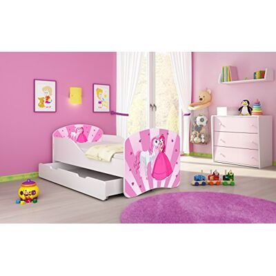 ACMA I Lit Enfant Junior TIROIR Matelas sommier Gratuite Meubles pour Enfants (08 Princesse avec Poney, 160 x 80 cm + tiroir) - Publicité ACMA I Lit Enfant Junior TIROIR Matelas sommier Gratuite Meubles pour Enfants (08 Princesse avec Poney, 160 x 80 cm + tiroir) - Publicité