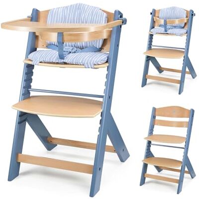 kk Kinderkraft Kinderkraft ENOCK Chaise Haute 2en1, Bois de Hêtre, Réglable, Nordic Breeze - Publicité kk Kinderkraft Kinderkraft ENOCK Chaise Haute 2en1, Bois de Hêtre, Réglable, Nordic Breeze - Publicité