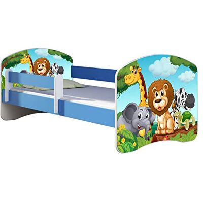 ACMA Lit Enfant Junior TIROIR Matelas sommier Gratuite Bleu Meubles pour Enfants II (02 Petits Animaux, 140 x 70 cm) - Publicité ACMA Lit Enfant Junior TIROIR Matelas sommier Gratuite Bleu Meubles pour Enfants II (02 Petits Animaux, 140 x 70 cm) - Publicité