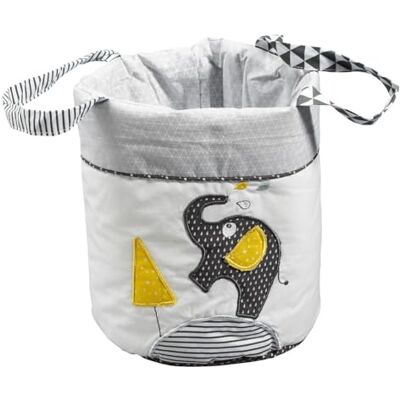Sauthon Lot de 3 Corbeilles gigogne en tissu en coton gris - Publicité Sauthon Lot de 3 Corbeilles gigogne en tissu en coton gris - Publicité