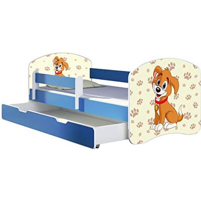 ACMA Lit Enfant Junior TIROIR Matelas sommier Gratuite Bleu Meubles pour Enfants II (11 Petit Chien, 140 x 70 cm + tiroir) - Publicité ACMA Lit Enfant Junior TIROIR Matelas sommier Gratuite Bleu Meubles pour Enfants II (11 Petit Chien, 140 x 70 cm + tiroir) - Publicité