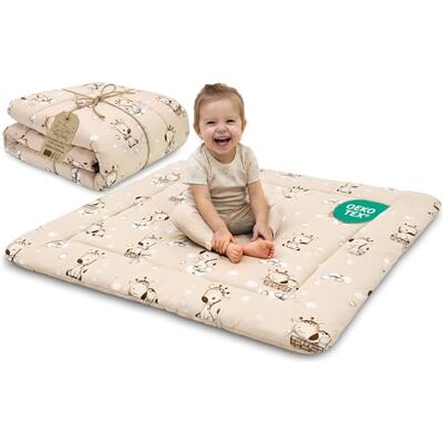 Totsy Baby Tapis d'eveil Chambre Bebe Matelas de Sol Enfant pour eveil Jeux au de Parc Tapis en Coton et Epais pour bébé et Enfants 100 cm Certificat Oeko-Tex Girafes - Publicité Totsy Baby Tapis d'eveil Chambre Bebe Matelas de Sol Enfant pour eveil Jeux au de Parc Tapis en Coton et Epais pour bébé et Enfants 100 cm Certificat Oeko-Tex Girafes - Publicité