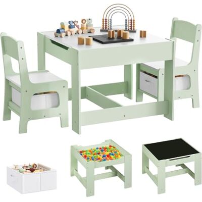 WOLTU Table et 2 Chaises pour Enfants, Mobilier pour Crèche avec Rangement, Plateau de Table Réversible,pour Enfants Plus de 2 Ans, en Bois MDF, Vert et Blanc - Publicité WOLTU Table et 2 Chaises pour Enfants, Mobilier pour Crèche avec Rangement, Plateau de Table Réversible,pour Enfants Plus de 2 Ans, en Bois MDF, Vert et Blanc - Publicité