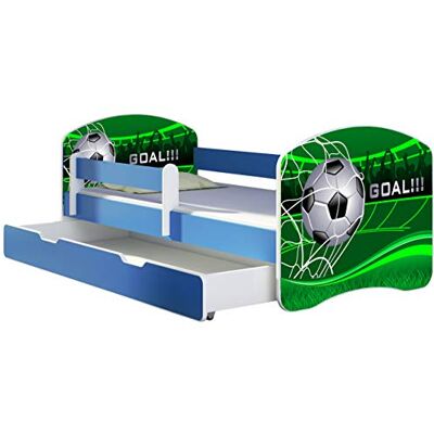 ACMA Lit Enfant Junior TIROIR Matelas sommier Gratuite Bleu Meubles pour Enfants II (14 Goal, 140 x 70 cm + tiroir) - Publicité ACMA Lit Enfant Junior TIROIR Matelas sommier Gratuite Bleu Meubles pour Enfants II (14 Goal, 140 x 70 cm + tiroir) - Publicité