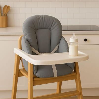 Easy Dort Coussin de chaise haute bébé Coton Enduit Couleur Gris - Publicité Easy Dort Coussin de chaise haute bébé Coton Enduit Couleur Gris - Publicité