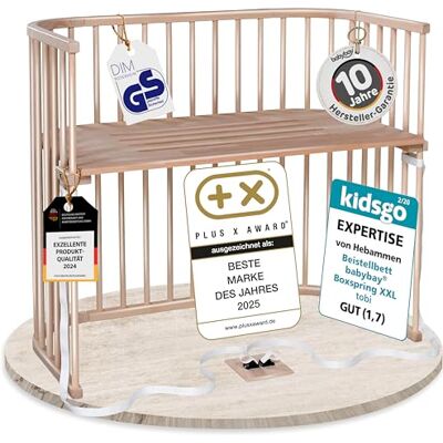 babybay Boxspring XXL lit cododo en Bois de hêtre Massif/Compact et modulable/Hauteur du lit réglable en continu/lit bébé évolutif (Vernis Naturel) / sans Matelas - Publicité babybay Boxspring XXL lit cododo en Bois de hêtre Massif/Compact et modulable/Hauteur du lit réglable en continu/lit bébé évolutif (Vernis Naturel) / sans Matelas - Publicité
