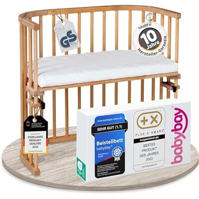 babybay Original lit cododo en Bois de hêtre Massif/Compact et modulable/Hauteur du lit réglable en continu/lit bébé évolutif (cœur de hêtre huilé) / avec Matelas - Publicité babybay Original lit cododo en Bois de hêtre Massif/Compact et modulable/Hauteur du lit réglable en continu/lit bébé évolutif (cœur de hêtre huilé) / avec Matelas - Publicité