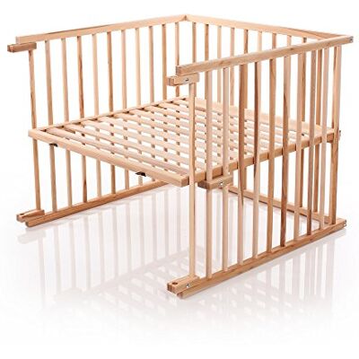 babybay Kit de transformation de lit réglable en continu adapté au modèle Maxi et lit d'appoint Boxspring I Taille du lit bébé: 140 cm x 89 cm en bois de hêtre massif, cœur de hêtre huilé - Publicité babybay Kit de transformation de lit réglable en continu adapté au modèle Maxi et lit d'appoint Boxspring I Taille du lit bébé: 140 cm x 89 cm en bois de hêtre massif, cœur de hêtre huilé - Publicité