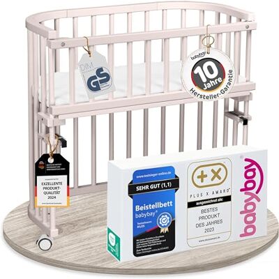 babybay Original lit cododo en Bois de hêtre Massif/Compact et modulable/Hauteur du lit réglable en continu/lit bébé évolutif (Peint en Beige) / avec Matelas, Barres, Roues - Publicité babybay Original lit cododo en Bois de hêtre Massif/Compact et modulable/Hauteur du lit réglable en continu/lit bébé évolutif (Peint en Beige) / avec Matelas, Barres, Roues - Publicité