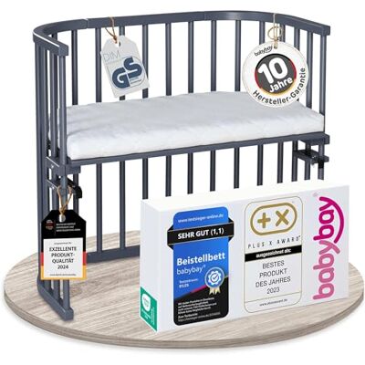 babybay Original lit cododo en Bois de hêtre Massif/Compact et modulable/Hauteur du lit réglable en continu/lit bébé évolutif (Peint en Gris Ardoise) / avec Matelas - Publicité babybay Original lit cododo en Bois de hêtre Massif/Compact et modulable/Hauteur du lit réglable en continu/lit bébé évolutif (Peint en Gris Ardoise) / avec Matelas - Publicité