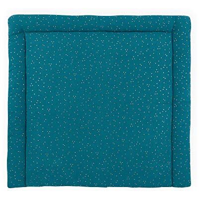 KraftKids Matelas à langer en mousseline à pois dorés sur bleu pétrole 60 x 70 cm (l x p) - Publicité KraftKids Matelas à langer en mousseline à pois dorés sur bleu pétrole 60 x 70 cm (l x p) - Publicité