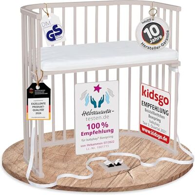 babybay Boxspring lit cododo en Bois de hêtre Massif/Compact et modulable/Hauteur du lit réglable en continu/lit bébé évolutif (Peint en Beige) / avec Matelas - Publicité babybay Boxspring lit cododo en Bois de hêtre Massif/Compact et modulable/Hauteur du lit réglable en continu/lit bébé évolutif (Peint en Beige) / avec Matelas - Publicité