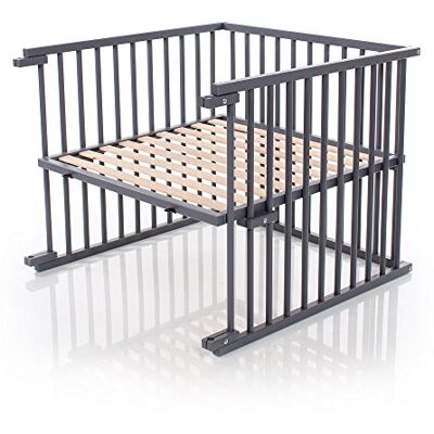 babybay Kit de transformation de lit réglable en continu adapté au modèle Maxi et lit d'appoint Boxspring I Taille du lit bébé: 140 cm x 89 cm en bois de hêtre massif, laqué gris ardoise - Publicité babybay Kit de transformation de lit réglable en continu adapté au modèle Maxi et lit d'appoint Boxspring I Taille du lit bébé: 140 cm x 89 cm en bois de hêtre massif, laqué gris ardoise - Publicité