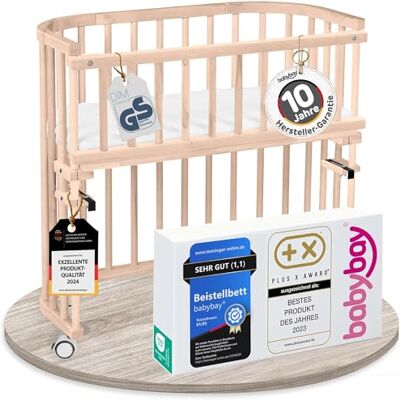 babybay Original lit cododo en Bois de hêtre Massif/Compact et modulable/Hauteur du lit réglable en continu/lit bébé évolutif (Naturel Non traité) / avec Matelas, Barres, Roues - Publicité babybay Original lit cododo en Bois de hêtre Massif/Compact et modulable/Hauteur du lit réglable en continu/lit bébé évolutif (Naturel Non traité) / avec Matelas, Barres, Roues - Publicité