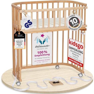 babybay Boxspring lit cododo en Bois de hêtre Massif/Compact et modulable/Hauteur du lit réglable en continu/lit bébé évolutif (Vernis Naturel) / avec Matelas, Barres, Roues - Publicité babybay Boxspring lit cododo en Bois de hêtre Massif/Compact et modulable/Hauteur du lit réglable en continu/lit bébé évolutif (Vernis Naturel) / avec Matelas, Barres, Roues - Publicité