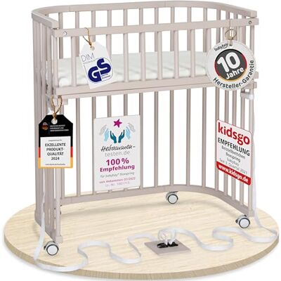 babybay Boxspring lit cododo en Bois de hêtre Massif/Compact et modulable/Hauteur du lit réglable en continu/lit bébé évolutif (Peint en Beige) / avec Matelas, Barres, Roues - Publicité babybay Boxspring lit cododo en Bois de hêtre Massif/Compact et modulable/Hauteur du lit réglable en continu/lit bébé évolutif (Peint en Beige) / avec Matelas, Barres, Roues - Publicité