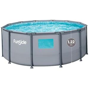 FUNSICLE Piscine Tubulaire Ronde à hublot Ø 3,66m x h1,22m - Publicité FUNSICLE Piscine Tubulaire Ronde à hublot Ø 3,66m x h1,22m - Publicité