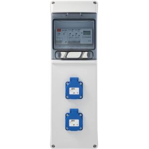 BATILEC Coffret électrique piscine avec horloge électronique + ID 40A 30mA AC + 2 DISJ 16A + 2 PRISES - Publicité BATILEC Coffret électrique piscine avec horloge électronique + ID 40A 30mA AC + 2 DISJ 16A + 2 PRISES - Publicité