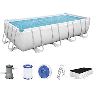 Bestway Power Steel Frame Pool Kit Complet avec Pompe de Filtration Gris Clair 488 x 244 x 122 cm - Publicité