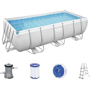 Bestway Power Steel Frame Kit Piscine avec Pompe de Filtration Gris Clair 404 x 201 x 100 cm - Publicité