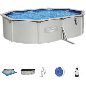 Bestway Hydrium Kit Piscine Ovale Blanc 610 x 360 x 120 cm 500x360x120 cm Weiß - Publicité