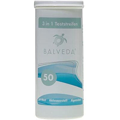 POWERHAUS24 BALVEDA Lot de 50 bandelettes de test 3 en 1 pour oxygène actif, pH et protection contre les algues - Publicité POWERHAUS24 BALVEDA Lot de 50 bandelettes de test 3 en 1 pour oxygène actif, pH et protection contre les algues - Publicité