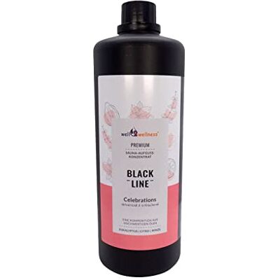well2wellness ® Concentré d'infusion de sauna Premium Black Line Celebrations 1,0 l - Publicité well2wellness ® Concentré d'infusion de sauna Premium Black Line Celebrations 1,0 l - Publicité
