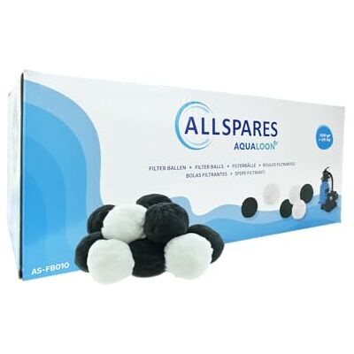 AllSpares Balles filtrantes Duo 700 g remplace 25 kg de sable filtrant Blanc : filtration fine jusqu'à 3 microns Noir : neutralisation des odeurs Lavable Polyester - Publicité AllSpares Balles filtrantes Duo 700 g remplace 25 kg de sable filtrant Blanc : filtration fine jusqu'à 3 microns Noir : neutralisation des odeurs Lavable Polyester - Publicité