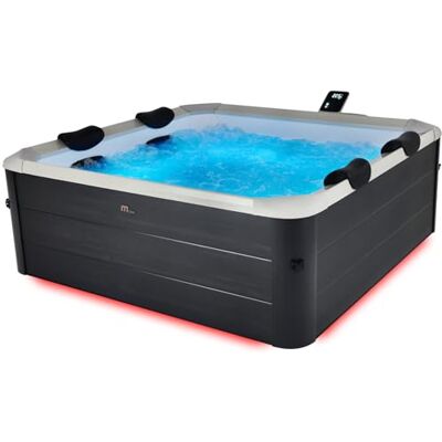 MSpa Spa Rigide connecté Oslo Aero Plus 6 Places 180x180 cm Gris Effet Bois – Hydromassages, 4 Coussins + bâche Inclus, pilotable par Application - Publicité MSpa Spa Rigide connecté Oslo Aero Plus 6 Places 180x180 cm Gris Effet Bois – Hydromassages, 4 Coussins + bâche Inclus, pilotable par Application - Publicité
