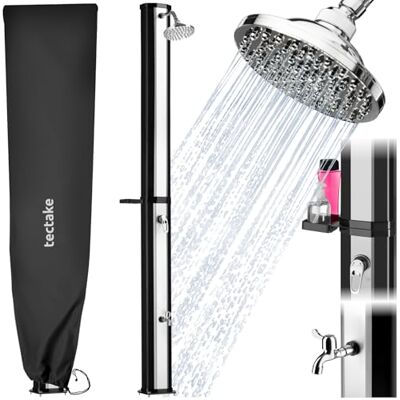 tectake ® Douche Solaire multifonctionnelle Eau Chaude 35L, Pommeau de Douche Effet de Pluie, Porte-Savon et Housse de Protection, Douche Solaire exterieure Jardin, Piscine, Camping, Spa, Sauna, Plage - Publicité tectake ® Douche Solaire multifonctionnelle Eau Chaude 35L, Pommeau de Douche Effet de Pluie, Porte-Savon et Housse de Protection, Douche Solaire exterieure Jardin, Piscine, Camping, Spa, Sauna, Plage - Publicité