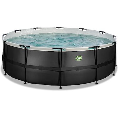 EXIT TOYS Piscine Black Leather ø427x122cm Grande Piscine Ronde avec Pompe de Filtration à Cartouche Piscine Extra Profonde Cadre Solide Échelle de Piscine Incluse Noir - Publicité EXIT TOYS Piscine Black Leather ø427x122cm Grande Piscine Ronde avec Pompe de Filtration à Cartouche Piscine Extra Profonde Cadre Solide Échelle de Piscine Incluse Noir - Publicité