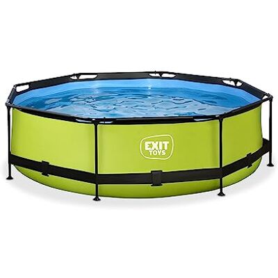 EXIT TOYS Piscine Hors Sol Tubulaire Ronde ø 300 x 76 cm avec Pompe Filtrante – Piscine Enfant pour Jardin – Cadre en Acier Certifié TÜV, CE, en 16582 – Lime – Vert - Publicité EXIT TOYS Piscine Hors Sol Tubulaire Ronde ø 300 x 76 cm avec Pompe Filtrante – Piscine Enfant pour Jardin – Cadre en Acier Certifié TÜV, CE, en 16582 – Lime – Vert - Publicité