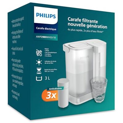 Philips Water Distributeur d’eau filtrée à la demande (3L) – Eau fraîche et propre, 3x filtre Anticalc+ améliorant le goût et réduisant le calcaire et les impuretés, sans BPA - Publicité Philips Water Distributeur d’eau filtrée à la demande (3L) – Eau fraîche et propre, 3x filtre Anticalc+ améliorant le goût et réduisant le calcaire et les impuretés, sans BPA - Publicité
