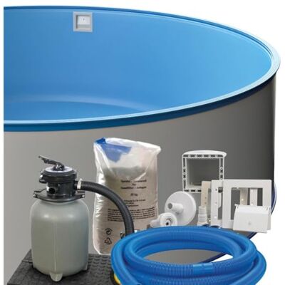 POWERHAUS24 Pool Set, taille & Profondeur au choix 0,6 mm, parois en acier de 0,6 mm Film de piscine avec marche passepoil sable SF avec 6 voies Robinet Filtre à sable, skimmer et tuyau de Set 350 x 120cm - Publicité POWERHAUS24 Pool Set, taille & Profondeur au choix 0,6 mm, parois en acier de 0,6 mm Film de piscine avec marche passepoil sable SF avec 6 voies Robinet Filtre à sable, skimmer et tuyau de Set 350 x 120cm - Publicité
