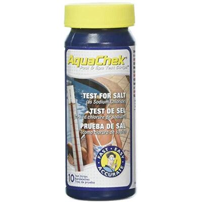AquaChek ® Lot de 3 x 10 bandelettes d'analyse pour piscine ou spa Sel Blanc Norme CE - Publicité AquaChek ® Lot de 3 x 10 bandelettes d'analyse pour piscine ou spa Sel Blanc Norme CE - Publicité