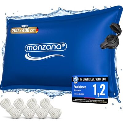 Monzana Coussin de Piscine hivernage XXXL résistant au Chlore 200x400cm corde, double couture, 4 œillets, coussin gonflable, flottant, eau chlorée, neige, saletés, glace, protection piscine hiver - Publicité Monzana Coussin de Piscine hivernage XXXL résistant au Chlore 200x400cm corde, double couture, 4 œillets, coussin gonflable, flottant, eau chlorée, neige, saletés, glace, protection piscine hiver - Publicité