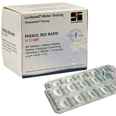 Lovibond Phenol Red Rapid Tablets - 500 comprimés - 50 bandelettes - Tablettes - Publicité Lovibond Phenol Red Rapid Tablets - 500 comprimés - 50 bandelettes - Tablettes - Publicité